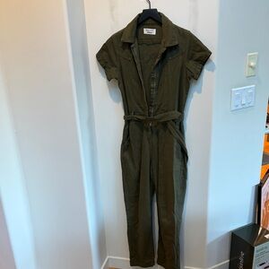 Reformation Jeans Army Green Jumpsuit